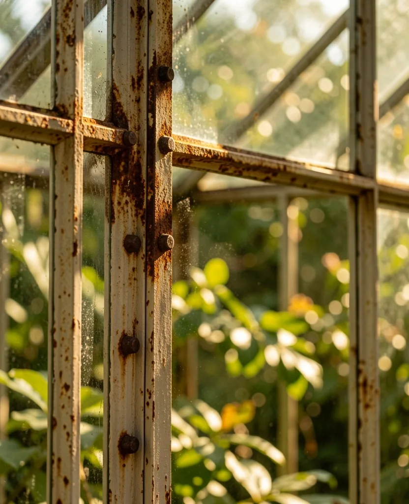 Estructura de cristal de un invernadero