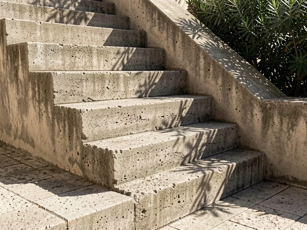 Escalera de hormigón en un patio valenciano